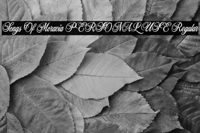 Songs Of Moravia PERSONAL USE Regular Font examples