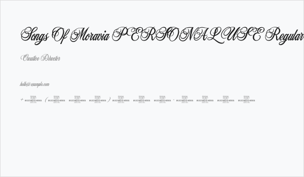 Songs Of Moravia PERSONAL USE Regular Business Card
