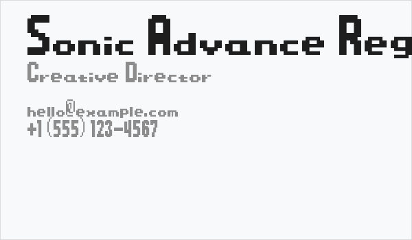 Sonic Advance Regular Business Card