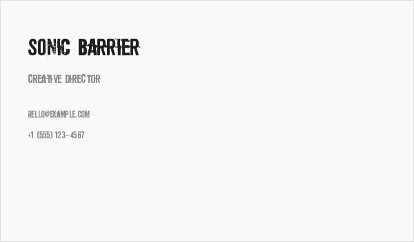 Sonic Barrier Business Card