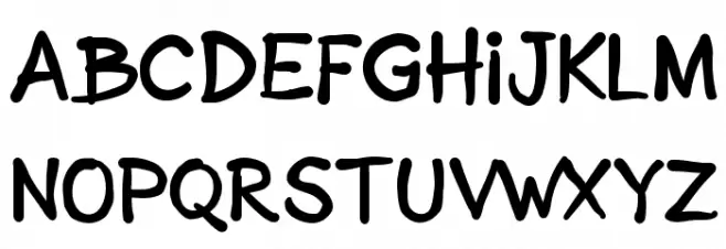 Sonic Comics Font LOWERCASE