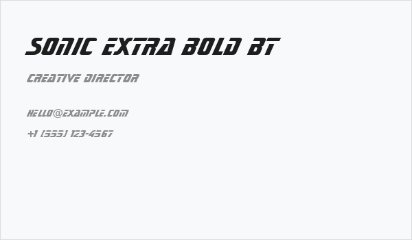 Sonic Extra Bold BT Business Card