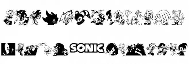 Sonic Mega Font फ़ॉन्ट अपरकेस