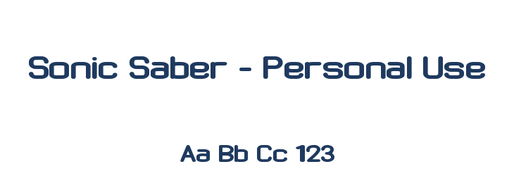 Sonic Saber - Personal Use Font Preview