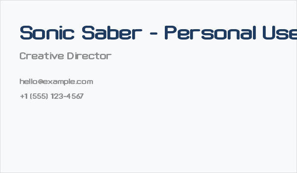 Sonic Saber - Personal Use Business Card