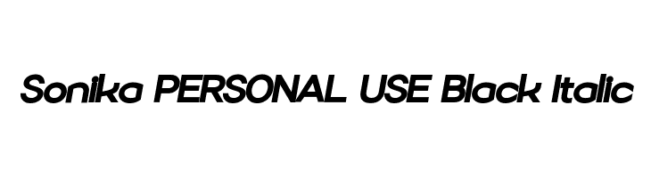 Sonika PERSONAL USE Black Italic Font