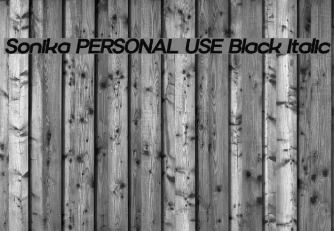 Sonika PERSONAL USE Black Italic Font examples