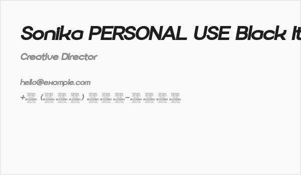 Sonika PERSONAL USE Black Italic Business Card