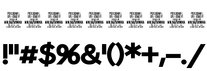 Sonika PERSONAL USE Black Font OTHER CHARS
