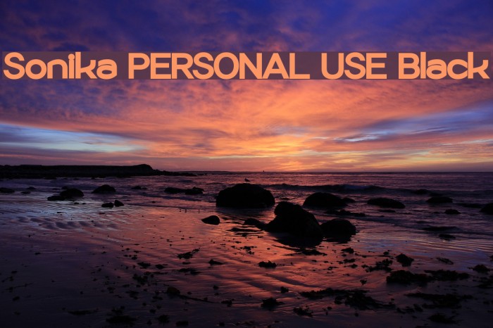 Sonika PERSONAL USE Black Font examples