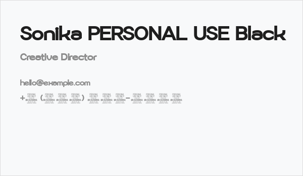 Sonika PERSONAL USE Black Business Card