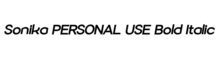 Sonika PERSONAL USE Bold Italic Font