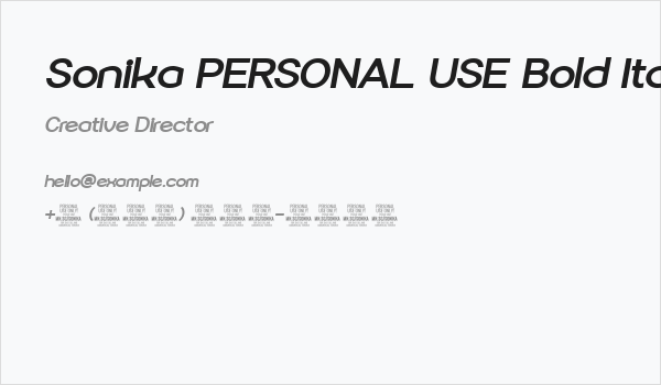 Sonika PERSONAL USE Bold Italic Business Card