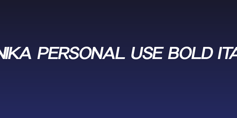 Sonika PERSONAL USE Bold Italic Social Header