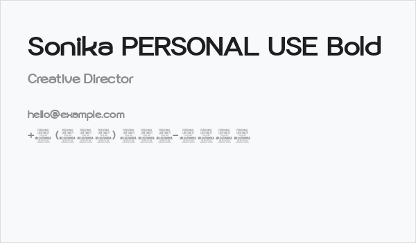 Sonika PERSONAL USE Bold Business Card