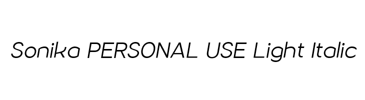 Sonika PERSONAL USE Light Italic Font