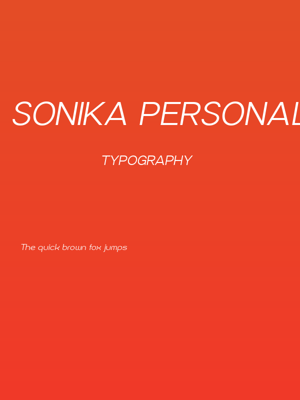 Sonika PERSONAL USE Light Italic Poster