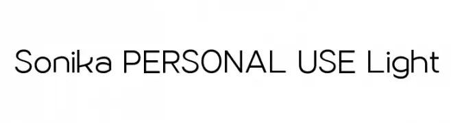 Sonika PERSONAL USE Light  Frei Schriftart Herunterladen