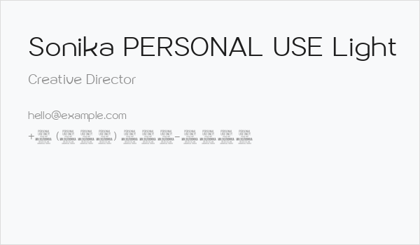 Sonika PERSONAL USE Light Business Card