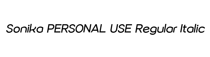 Sonika PERSONAL USE Regular Italic Font