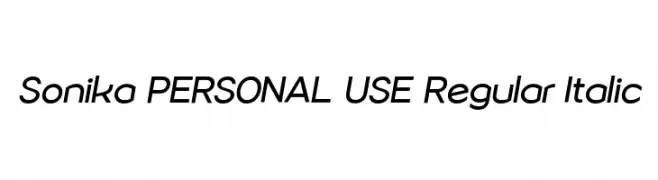 Sonika PERSONAL USE Regular Italic  Скачать бесплатные шрифты