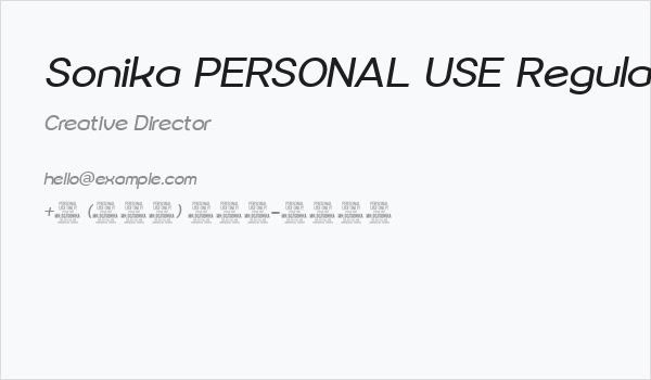 Sonika PERSONAL USE Regular Italic Business Card