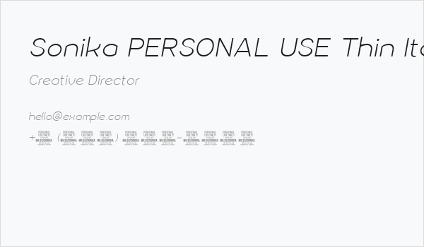 Sonika PERSONAL USE Thin Italic Business Card