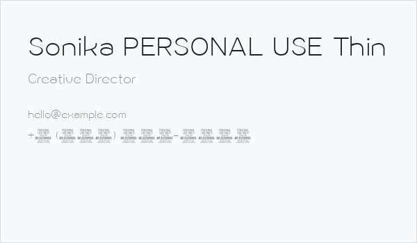 Sonika PERSONAL USE Thin Business Card