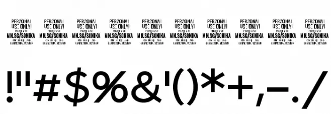 Sonika PERSONAL USE Font OTHER CHARS