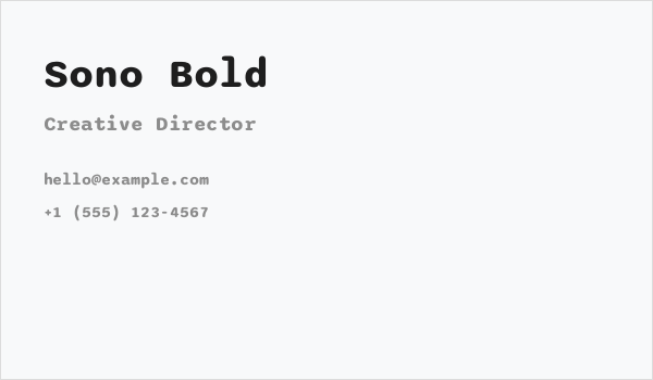 Sono Bold Business Card