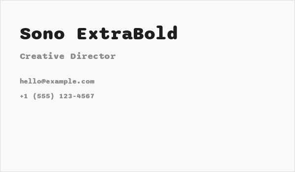 Sono ExtraBold Business Card