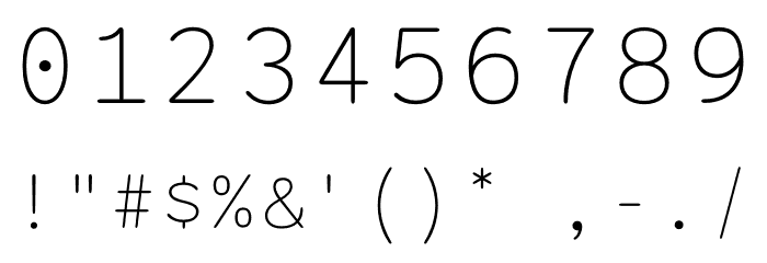 Sono ExtraLight Font OTHER CHARS