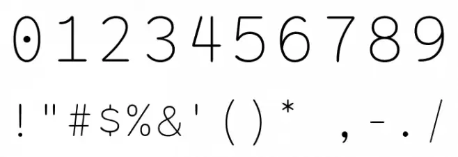 Sono ExtraLight Font OTHER CHARS