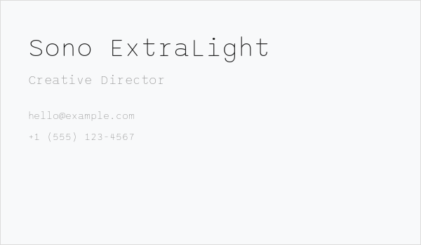 Sono ExtraLight Business Card