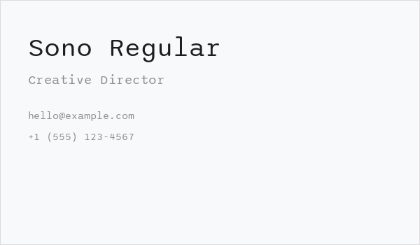 Sono Regular Business Card