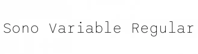 Sono Variable Regular  नि: शुल्क फ़ॉन्ट्स डाउनलोड