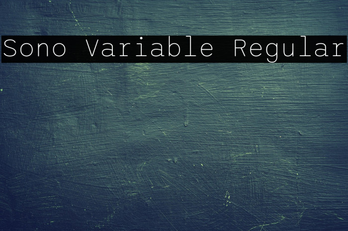 Sono Variable Regular Example 1
