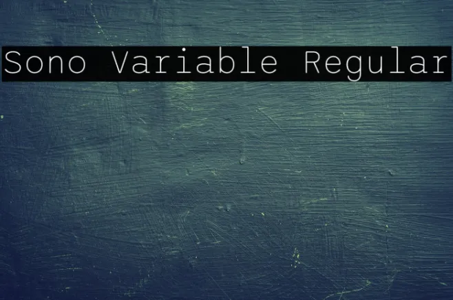 Sono Variable Regular Example 1