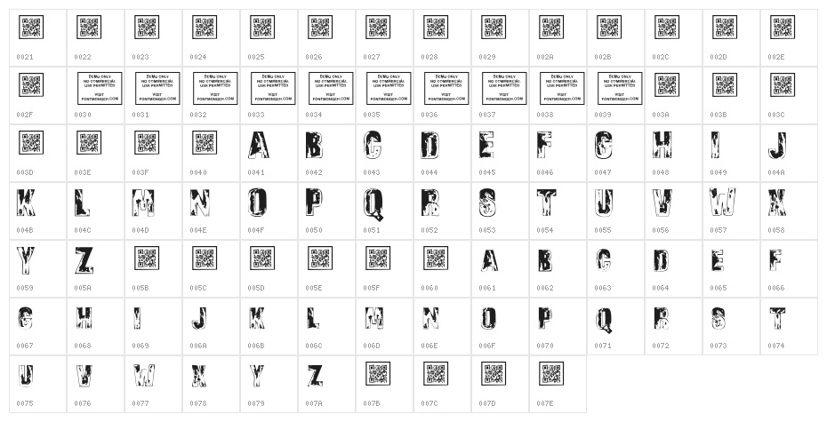 SonsofNoah-Regular Character Map