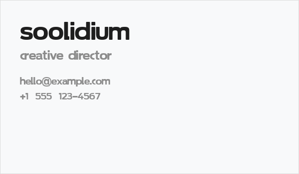 Soolidium Business Card