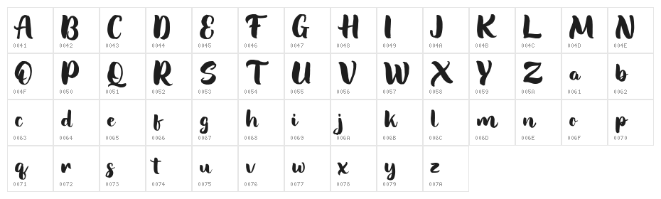 Soondae Regular FREE Character Map