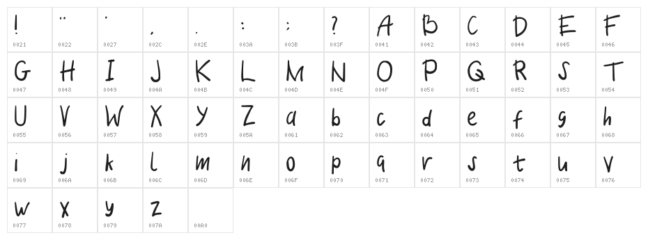 Soonshine Regular Character Map