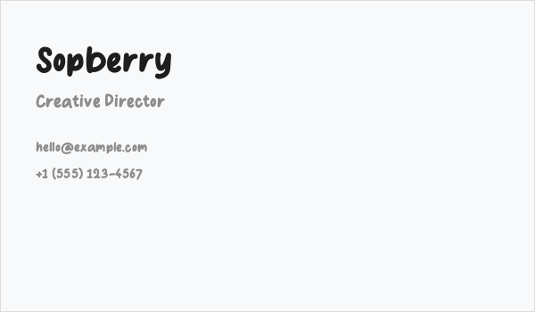 Sopberry Business Card