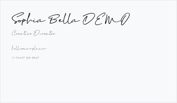Sophia Bella DEMO Business Card