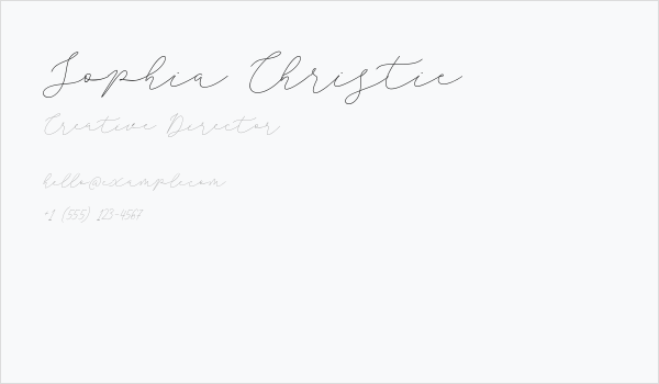 Sophia Christie Business Card