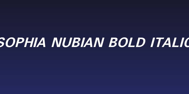 Sophia Nubian Bold Italic Social Header