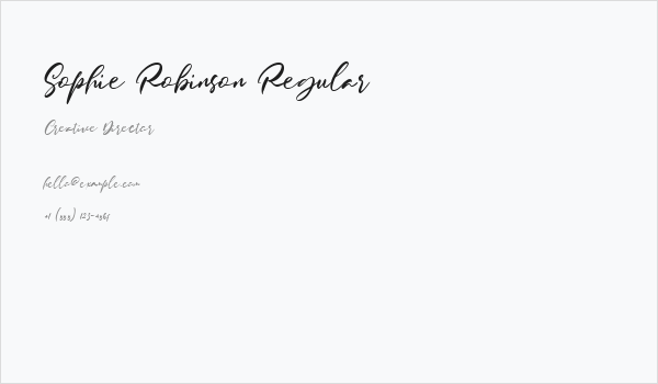 Sophie Robinson Regular Business Card