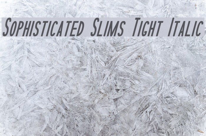 Sophisticated Slims Tight Italic Font examples