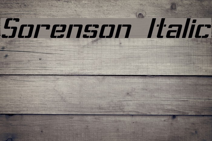 Sorenson Italic Font examples