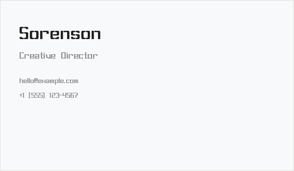 Sorenson Business Card